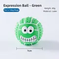 Green durable latex puppy molar ball with cartoon face and 7cm diameter size - Toy / Emoji Ball-Green 7cm