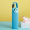 Blue neoprene water bottle carrier with adjustable buckle handle for 750ml bottles - Blue