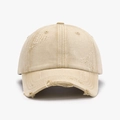Gorra de béisbol lavada en color caqui con detalles vintage rotos y ajuste regulable - Ajustable / Caqui