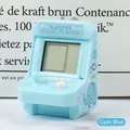 Mini console per videogiochi arcade retrò portachiavi in blu con elefante - Blu (Versione Inglese)