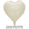 18-inch heart-shaped foil balloon in soft cream white for wedding party decorations - Cream