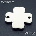 Silberner 16mm Kleeblatt-Anhänger aus Edelstahl mit zwei Löchern zum Verbinden - 16mm (KLJ6492-Z) / Stahlfarbe