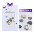 Dettaglio di 10 ciondoli per unghie a forma di cuore e goccia con inserto iridescente - Decorazione in lega mista 06 (Cuore/Irregolare, 10PCS)