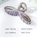 Iridescent purple-green gradient hair claw clip made of durable PC material with metal spring - Dazzling Iridescent Set-TCB-1011