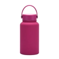 Fuchsia 650ml stainless steel vacuum sports water bottle with portable handle lid - Fuschia