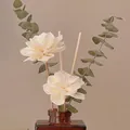Natural white Sola flower diffuser sticks in a brown glass bottle for home decoration - White Gardenia