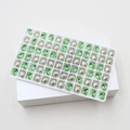 Oval 6x8mm green and silver crystal rhinestones for nail art in a white plastic tray - Bird's Nest Cut Oval 8*10mm Light Green (36 Pcs)