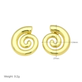 Details von 18k vergoldeten Herz-Ohrringen mit Größe 24x27mm und Gewicht von 9,2g - Spiralmuster-Stil (DE240603-A)
