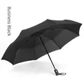 Automatic 12-rib folding umbrella in business black with reinforced anti-wind structure - 21 inch * 8 Ribs Single Layer / Business Black Pongee