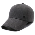 Dickes dunkelgraues Winter-Basecap für Herren mit Fleecefutter und weicher Textur - Verstellbar / Grau