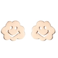 Cloud-shaped rose gold stud earrings with a cute smiley face design for women - Cloud / Rose Gold