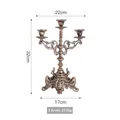 Europäischer Vintage 3-armiger Kerzenständer aus Gusseisen mit Barock-Reliefs - Europäischer 3-armiger Kandelaber (8420) / Höhe 32cm / Bronze