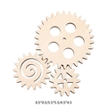 Dreiteiliges Holz-Zahnrad-Set für Busyboard DIY mit lasergeschnittener Naturholzmaserung - Zahnrad-Kombination