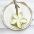 Pinza per capelli a fiore opaca 8cm color beige per acconciature estive da spiaggia - 8cm / Vernice Di Gomma Bianco