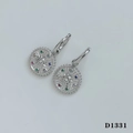 Silver sunburst earrings set with colorful zircon stones and central clear crystal - Silver Earrings (Colorful Zirconia)