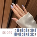 Blue and brown polka dot full wrap nail stickers model SS-079 for professional manicure - Blue Brown Polka Dot Style (SS-079)