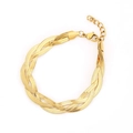 Bracciale a catena serpente intrecciata dorata con chiusura a moschettone regolabile - Bracciale Oro