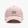 Light pink soft top baseball cap with CH letter embroidery and wide brim for men - Adjustable / Pink
