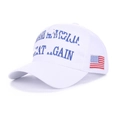 Adjustable / White Cloth Hat Blue Letters