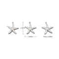 Silver starfish stainless steel pendant charm with textured finish, size 23mm x 20mm - Starfish
