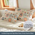 Boheems katoenen gaas kussenhanddoek met elastische band in oranje en blauwe kleuren - Beige Ijsdroom