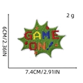 Detailed size measurement of Green Game On pixel embroidered patch 7.4x6cm - Game Patch 6# (GAME ON)