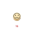 Macro shot of gold-plated stainless steel charm with engraved wavy smile emoji bead - Expression 16