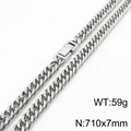 Silver 7mm Cuban curb chain necklace for men, 71cm length and 59g weight specs - 7mm*710mm / Silver