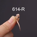 Rose gold cobra cartilage earring with pink and black stones on a 20g steel post - Rose Gold