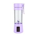Portable electric juicer blender in purple finish with clear body and carrying strap - Lavender Purple
