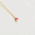 Gouden O-ketting halsketting met een rood en wit geel emaille paddenstoel hanger accessoire - Rode Paddestoel