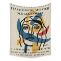 Detail of bohemian tapestry featuring 1952 Berlin festival abstract art and Léger style drawing - Cx202210 / 73X95CM (Brushed Fabric)