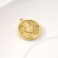 Pendente a cuore con raggiera dorato in acciaio al titanio placcato oro 18 carati - Cuore Oro (KLJ8470-Z)