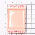 Miniature pink dollhouse tray with polka dot patterns on a centimeter scale grid mat - Square Plate / Pink
