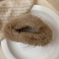 Elegante pinza per capelli in pelliccia di visone marrone chiaro in vassoio bianco - Fermaglio nuvola / Caffè Chiaro