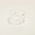 Silver napkin ring with geometric square hollow design for modern table decoration - Check Pattern / Silver