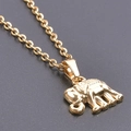 Elegant gold stainless steel necklace featuring a polished elephant pendant for women - Gold (With Necklace)