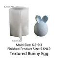 Easter egg bunny silicone mold with lace texture for scented candle making - Textured Egg Rabbit