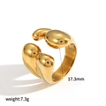 18K gold-plated stainless steel teardrop ring with a modern geometric open design - Streamlined Organic Style (TR4426) / Gold