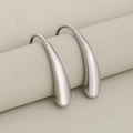 Gepolijste zilveren roestvrijstalen druppeloorbellen met modern minimalistisch design - Zilver