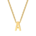 Gold plated stainless steel necklace featuring a minimalist capital letter A pendant charm - Letter A / Gold