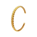Gedrehtes Gold-Edelstahlarmband mit Sternakzenten und Diamantbesetzten Details - Twist-Textur