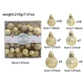 44pcs gold Christmas ball ornaments set with matte and glitter finishes in gift box - 44pcs Gift Box (3/4/5cm) / Gold