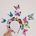 LED butterfly headband featuring colorful 3D butterflies for party and festive hair styling - Colorful Butterfly Headband (14 Butterflies)