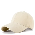 Adjustable light beige cotton canvas baseball cap in a minimalist six-panel style - Off White