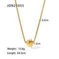 Minimalist gold stainless steel ball pendant on an adjustable box chain necklace - Gold Round Ball Style (JDN21055)