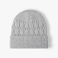 Gorro clásico de punto de ochos gris claro con dobladillo acanalado para invierno - Gris claro
