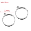 Base per ciondolo tondo in acciaio inox argento 22mm con foro da 2,5mm per DIY - 22mm Tondo / Color Acciaio