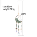 Green crystal moon and star suncatcher with gold metal frame and dimensions info - Green (35*6cm)