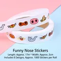 Cartoon animal nose roll stickers with 8 designs including pig and elephant patterns - Funny Nose / 1000 Pieces/Pack